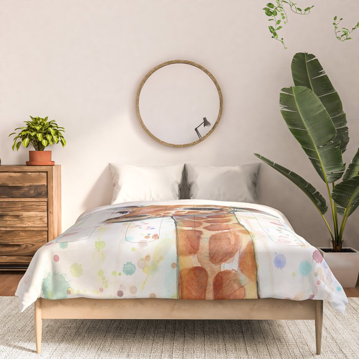 Giraffe Baby Watercolor Comforter Gallery Image 3