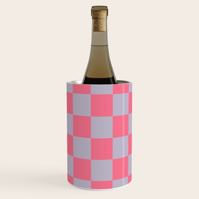 Retro Pink x Powdered Lavender Mixed Checker Wine Chiller Gallery Image 2