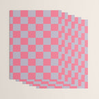 Retro Pink x Powdered Lavender Mixed Checker Wrapping Paper Gallery Image 3