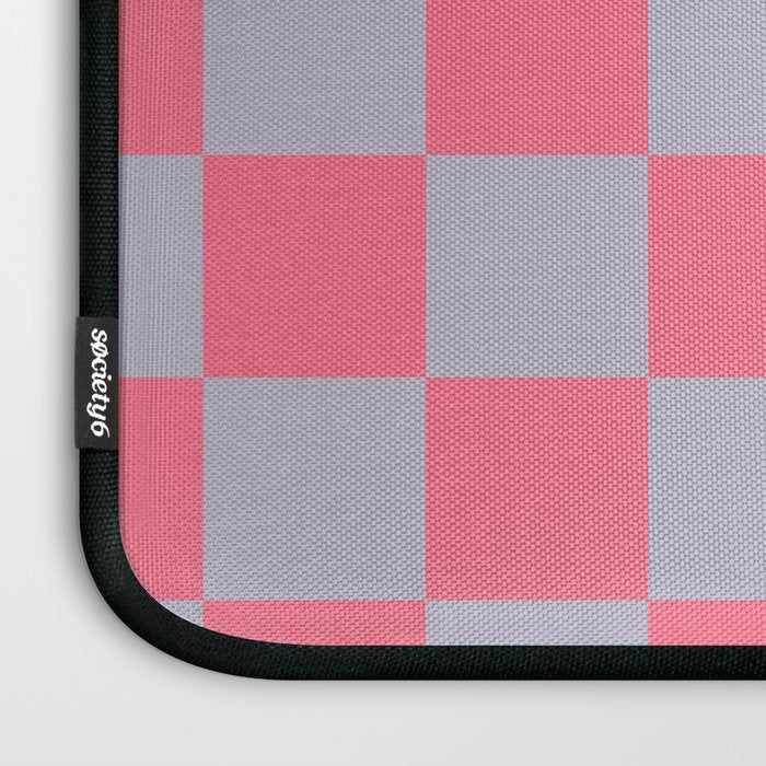 Retro Pink x Powdered Lavender Mixed Checker Laptop Sleeve Gallery Image 3