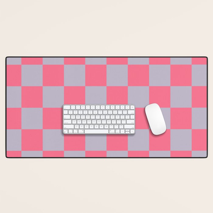 Retro Pink x Powdered Lavender Mixed Checker Desk Mat Gallery Image 1