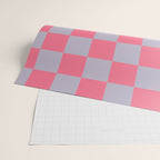 Retro Pink x Powdered Lavender Mixed Checker Wrapping Paper Gallery Image 2