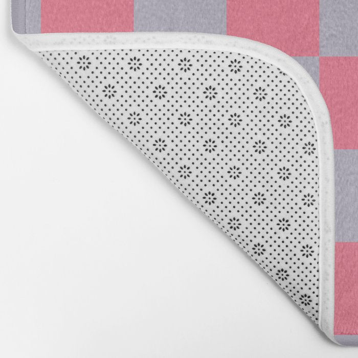 Retro Pink x Powdered Lavender Mixed Checker Bath Mat Gallery Image 2