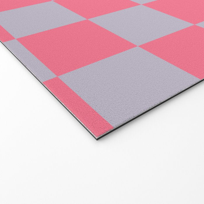Retro Pink x Powdered Lavender Mixed Checker Welcome Mat Gallery Image 2
