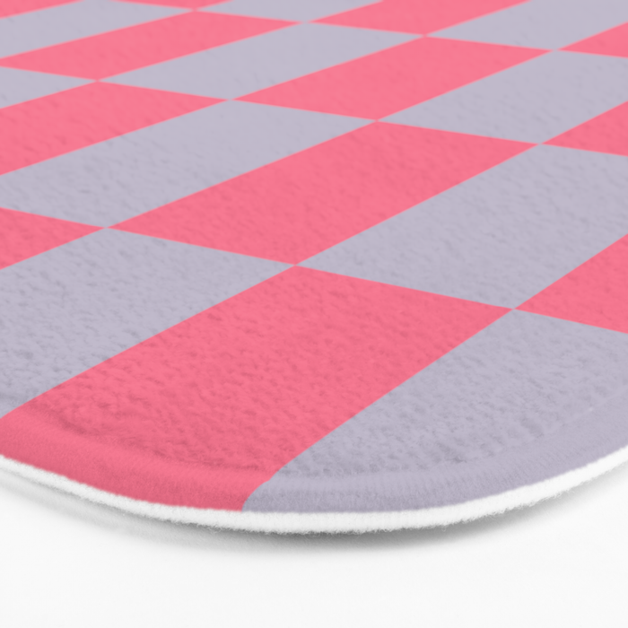 Retro Pink x Powdered Lavender Mixed Checker Bath Mat Gallery Image 3