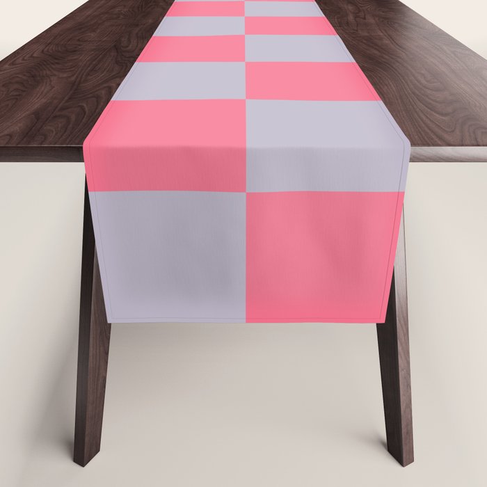 Retro Pink x Powdered Lavender Mixed Checker Table Runner Gallery Image 1