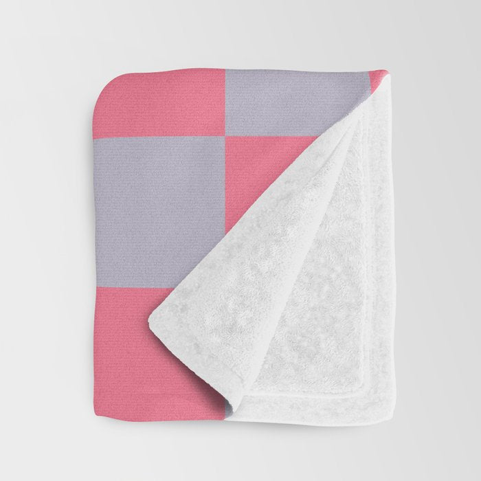 Retro Pink x Powdered Lavender Mixed Checker Throw Blanket Gallery Image 3