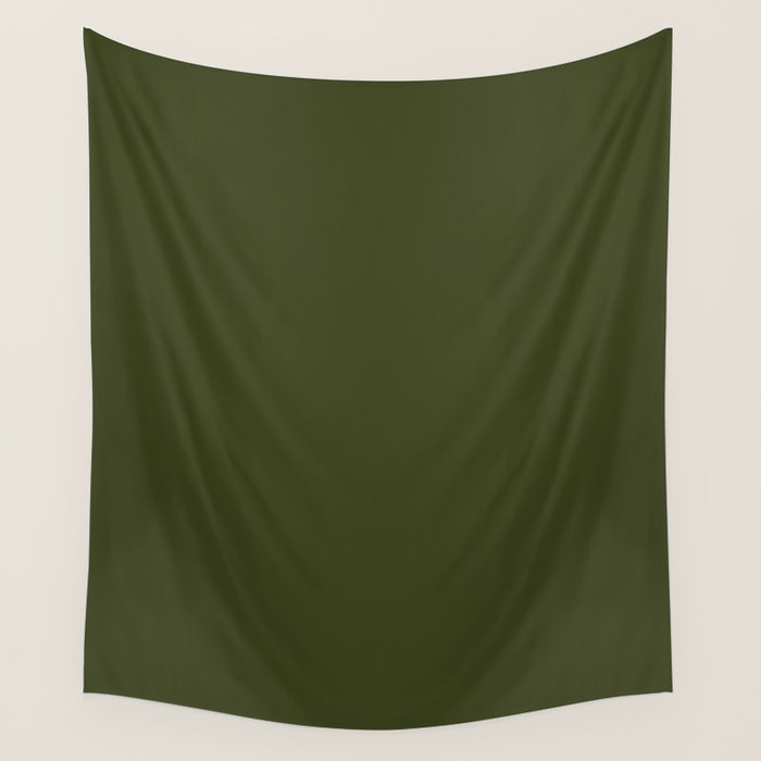 Solid Olive Green Wall Tapestry Gallery Image 1