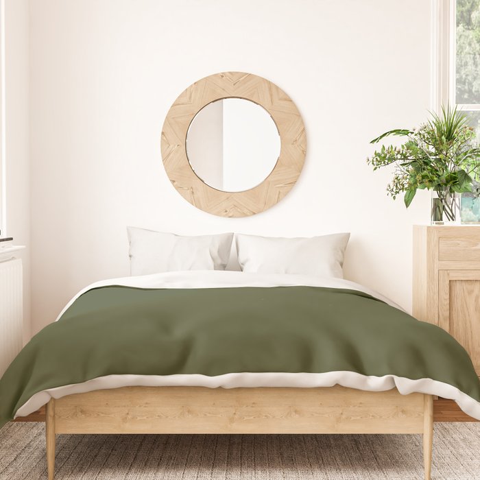 Solid Olive Green Duvet Cover Gallery Image 3