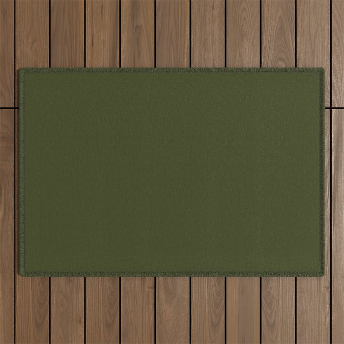 Solid Olive Green Outdoor Rug Gallery Image 1