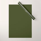 Solid Olive Green Wrapping Paper Gallery Image 1