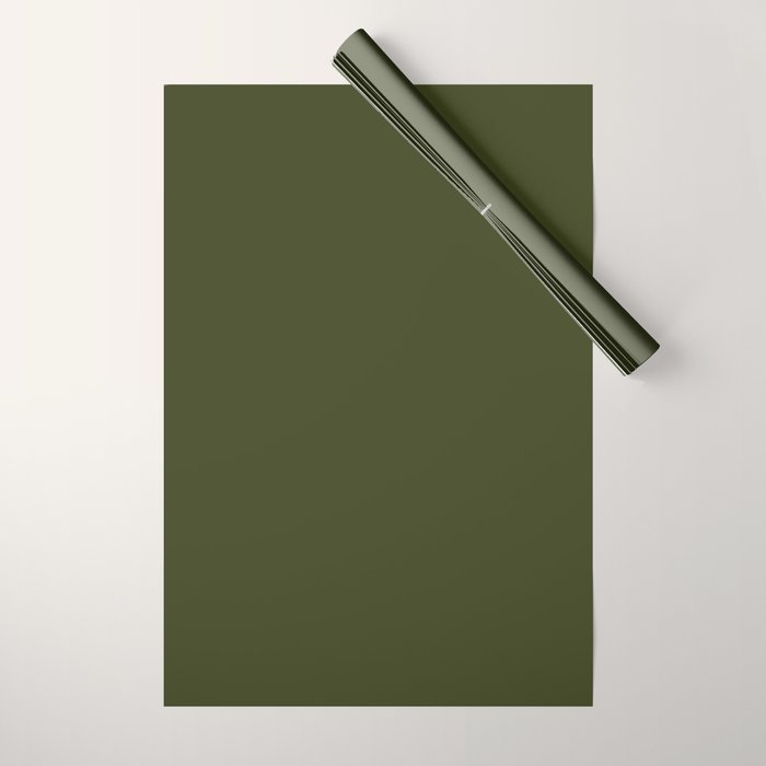 Solid Olive Green Wrapping Paper Gallery Image 1