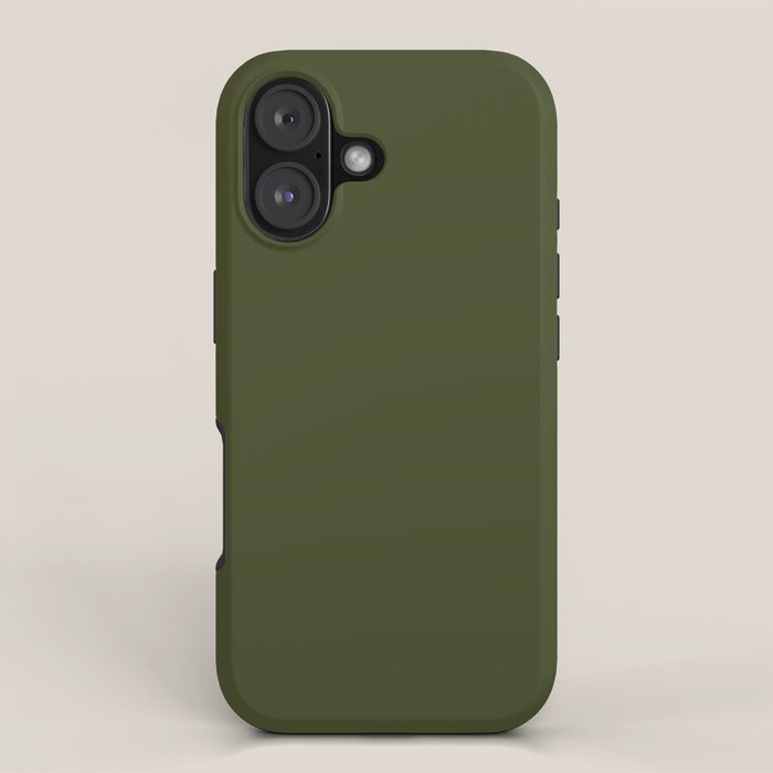 Solid Olive Green iPhone Case Gallery Image 1