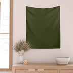 Solid Olive Green Wall Tapestry Gallery Image 2
