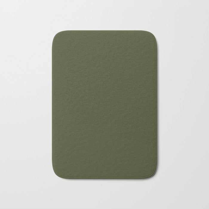 Solid Olive Green Bath Mat Gallery Image 1