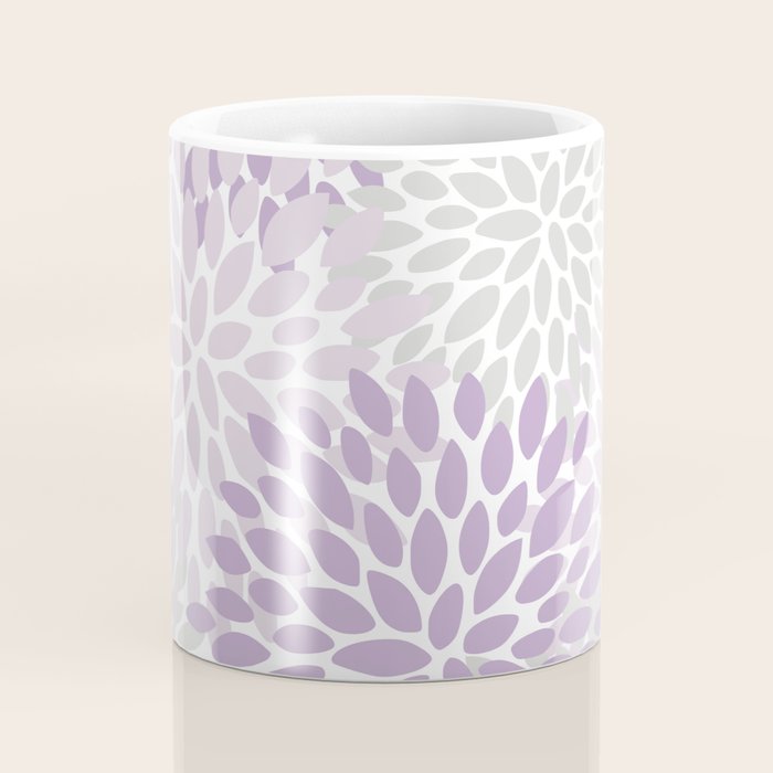 Floral Bloom, Purple and Gray Coffee Mug Gallery Image 4