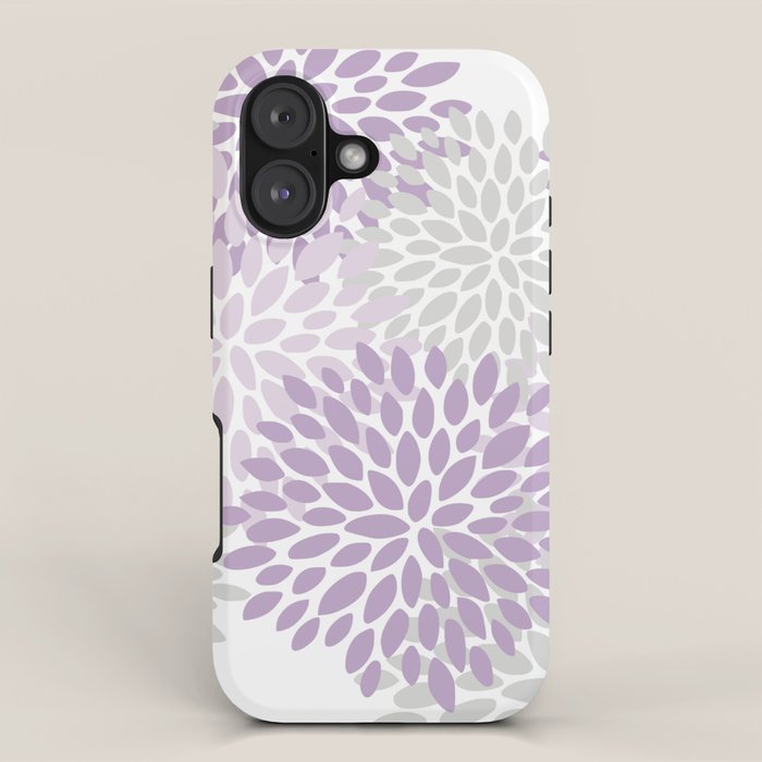 Floral Bloom, Purple and Gray iPhone Case Gallery Image 1