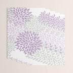 Floral Bloom, Purple and Gray Wrapping Paper Gallery Image 3