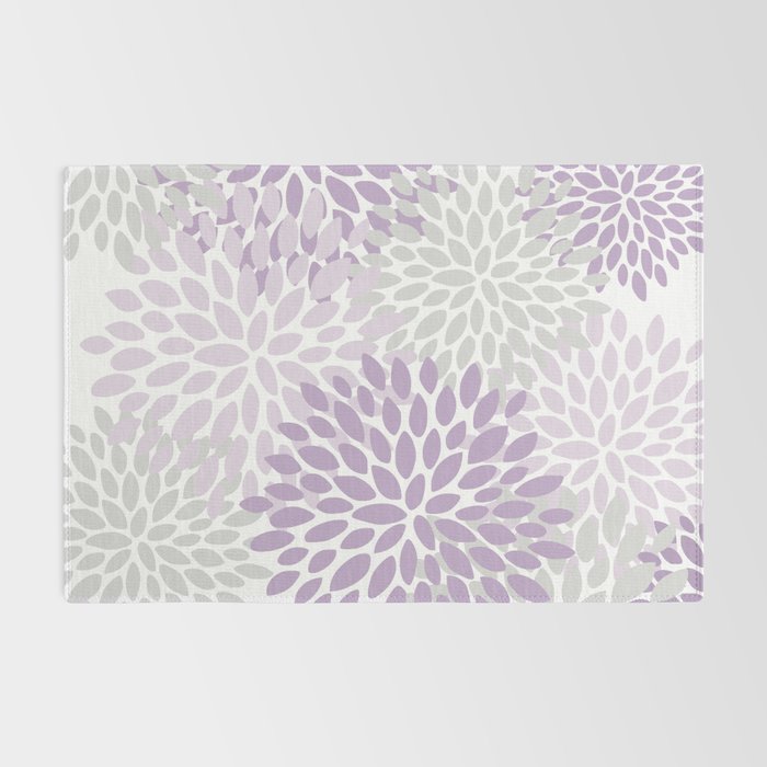 Floral Bloom, Purple and Gray Rug Gallery Image 2