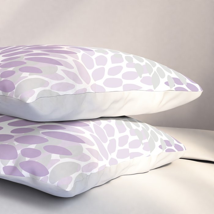 Floral Bloom, Purple and Gray Pillow Sham Gallery Image 3