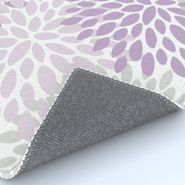 Floral Bloom, Purple and Gray Rug Gallery Image 4