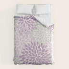 Floral Bloom, Purple and Gray Duvet Cover Gallery Image 6