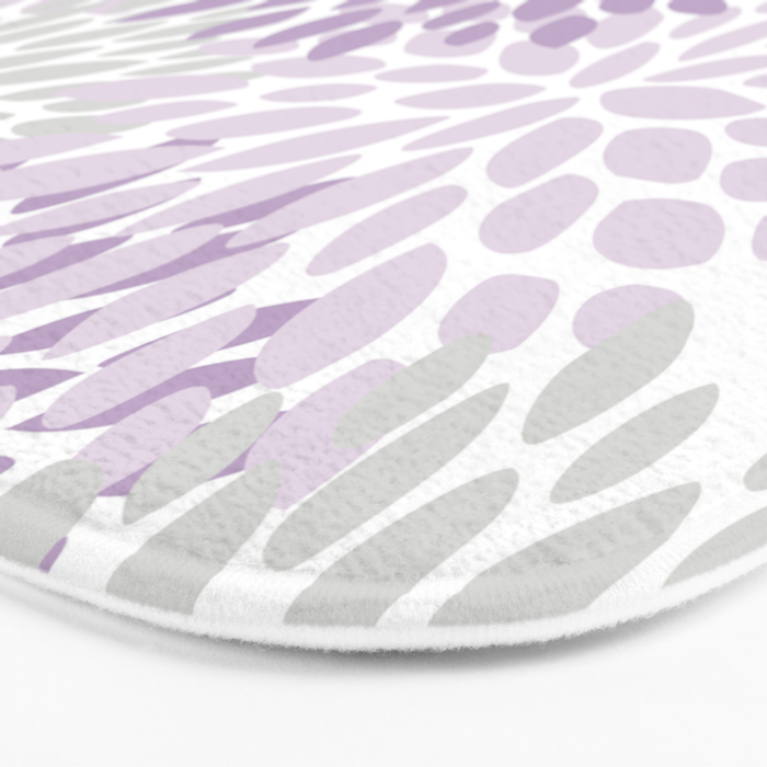 Floral Bloom, Purple and Gray Bath Mat Gallery Image 3
