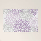 Floral Bloom, Purple and Gray Welcome Mat Gallery Image 1