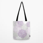 Floral Bloom, Purple and Gray Tote Bag Gallery Image 2