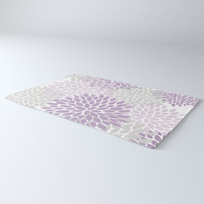 Floral Bloom, Purple and Gray Rug Gallery Image 3