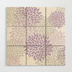 Floral Bloom, Purple and Gray Wood Wall Art Gallery Image 1