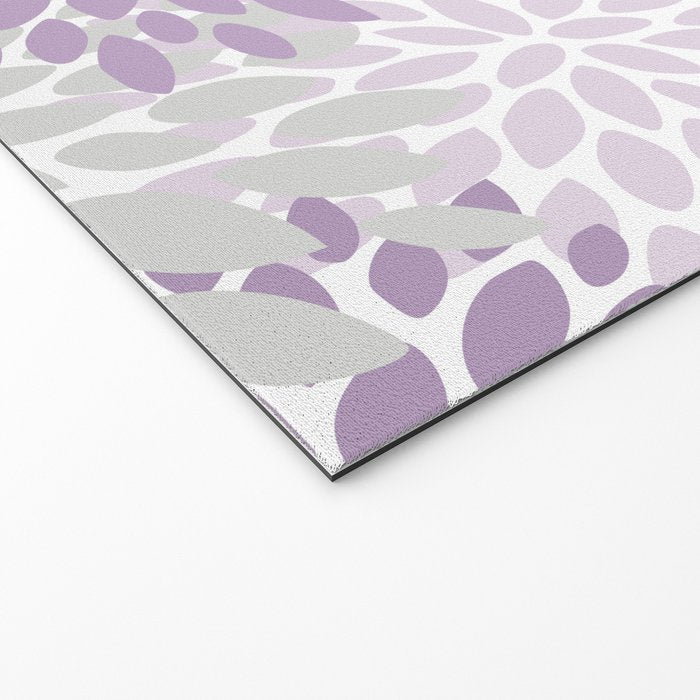 Floral Bloom, Purple and Gray Welcome Mat Gallery Image 2