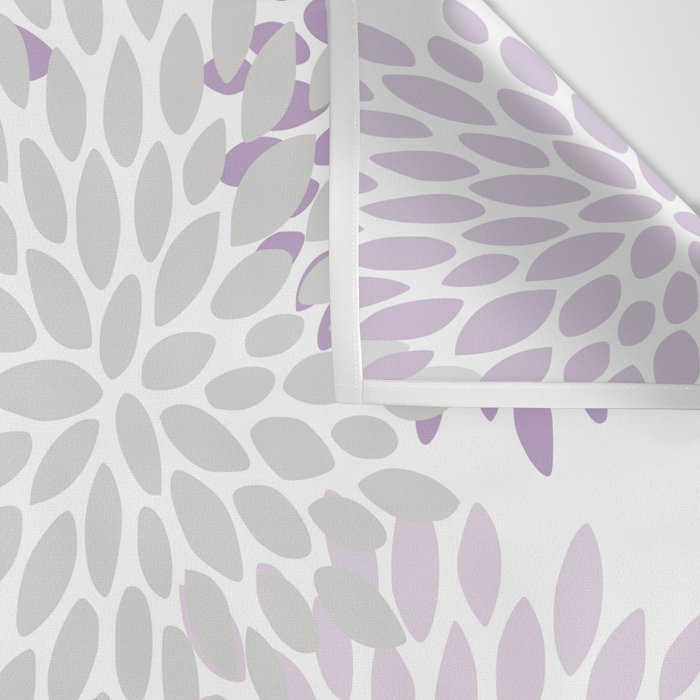 Floral Bloom, Purple and Gray Wall Tapestry Gallery Image 3