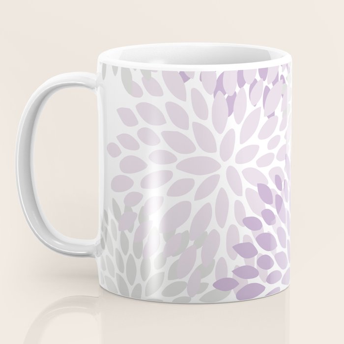 Floral Bloom, Purple and Gray Coffee Mug Gallery Image 3