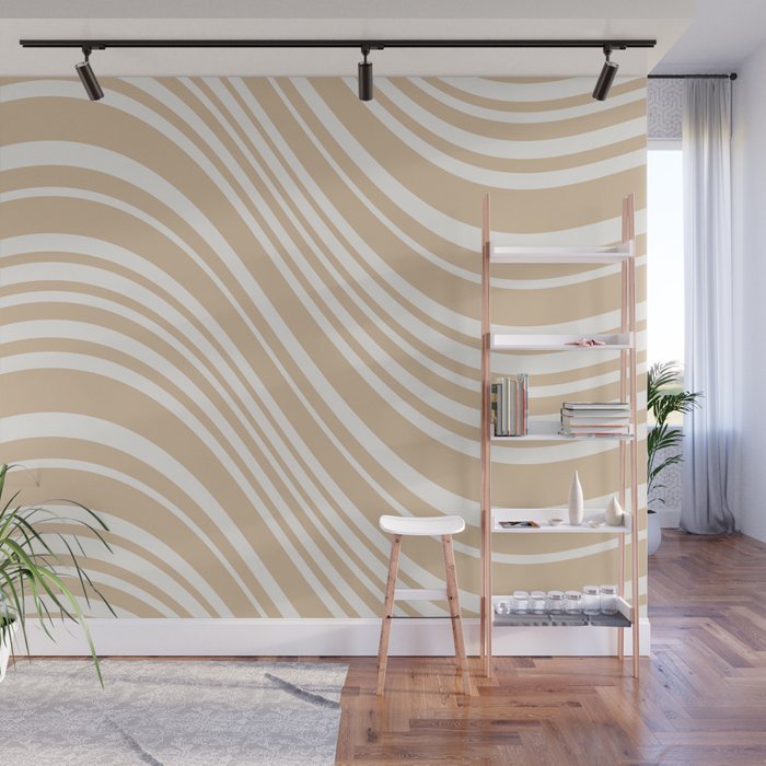 Wavy Stripes XLIII - Neutral Tan Wall Mural Gallery Image 1