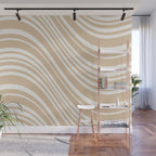 Wavy Stripes XLIII - Neutral Tan Wall Mural Gallery Image 1
