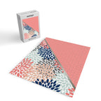 Modern, Floral Prints, with Block Color, Coral, Aqua, Blue Jigsaw Puzzle Gallery Image 2