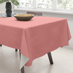 Modern, Floral Prints, with Block Color, Coral, Aqua, Blue Tablecloth Gallery Image 3