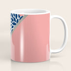 Modern, Floral Prints, with Block Color, Coral, Aqua, Blue Coffee Mug Gallery Image 1