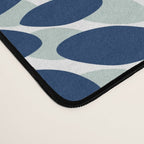 Modern, Floral Prints, with Block Color, Coral, Aqua, Blue Desk Mat Gallery Image 4