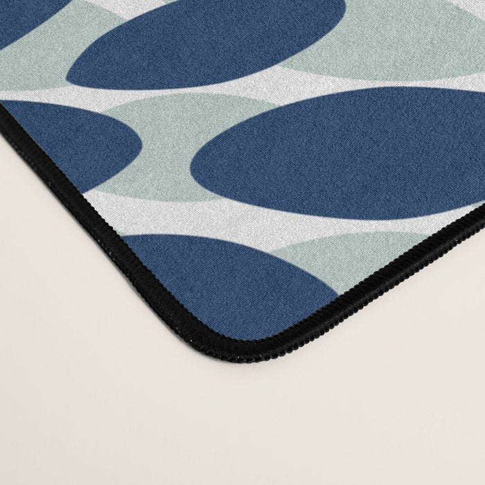 Modern, Floral Prints, with Block Color, Coral, Aqua, Blue Desk Mat Gallery Image 4