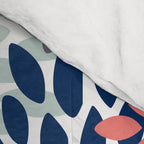 Modern, Floral Prints, with Block Color, Coral, Aqua, Blue Comforter Gallery Image 4