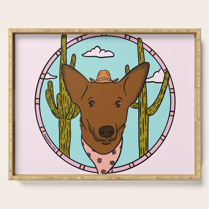 Cowboy Dog- Shepherd Serving Tray Gallery Image 1