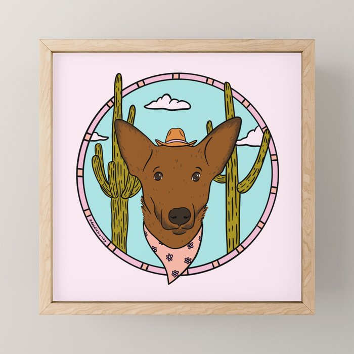 Cowboy Dog- Shepherd Mini Art Print Gallery Image 1