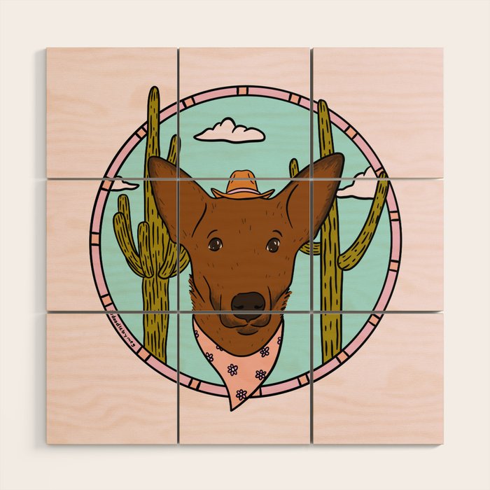Cowboy Dog- Shepherd Wood Wall Art Gallery Image 1