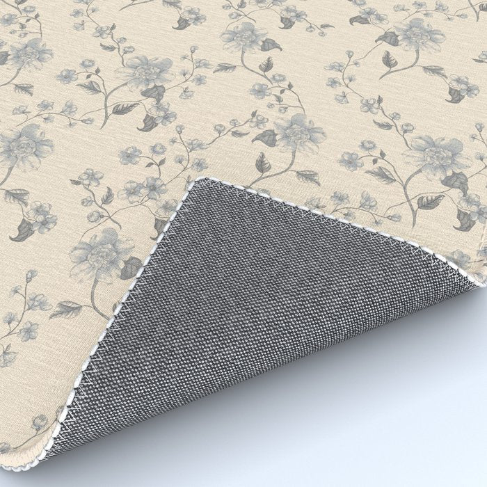 Vintage Blue Floral Rug Gallery Image 4