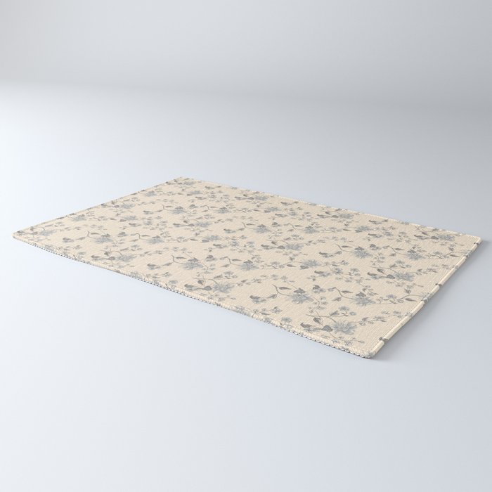Vintage Blue Floral Rug Gallery Image 3