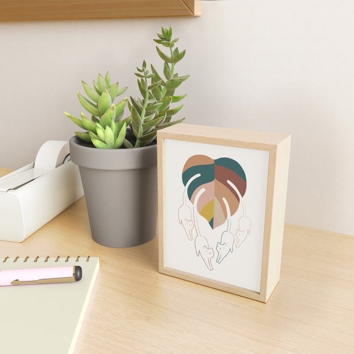 Cat and Plant 8 Mini Art Print Gallery Image 2