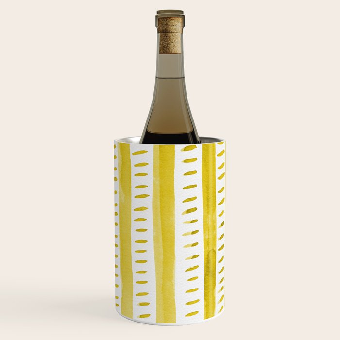 Watercolor lines - yellow Wine Chiller Gallery Image 1