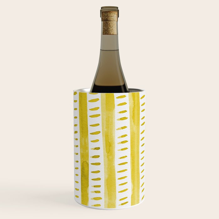 Watercolor lines - yellow Wine Chiller Gallery Image 3